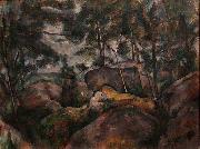 Paul Cezanne Rocks in the Forest oil painting reproduction